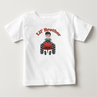 Little Brother Red Tractor Baby T-shirt