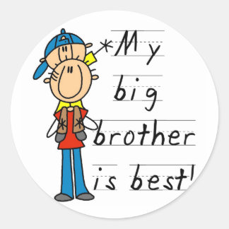 Little Brother T - Shirt und Geschenke Runder Aufkleber