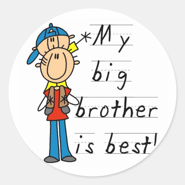 Little Brother T - Shirt und Geschenke Runder Aufkleber (Vorderseite)