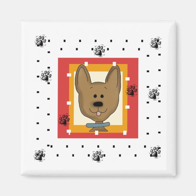 Little Brown Doggie Tshirts and Gifts Magnet (Vorne)