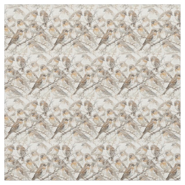 Little Brown Sparrow Bird Collage Stoff (Nahaufnahme)