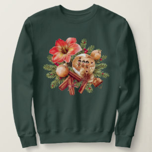 Little Brownies Gingerbread with Red Amaryllis Sweatshirt