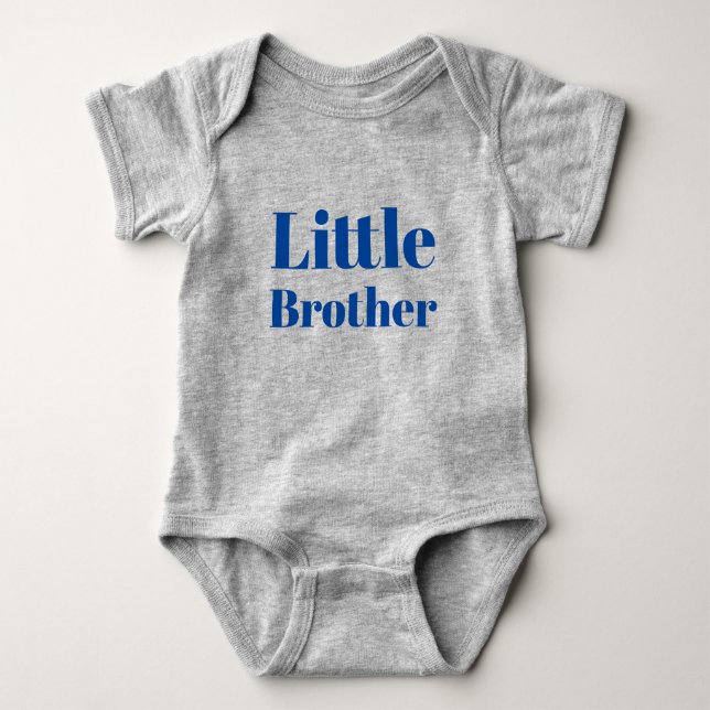 Little Bruder Blue Grau niedlich Baby Strampler (Vorderseite)