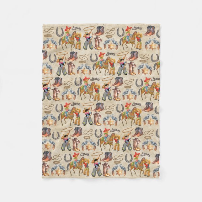 Little Buckaroo Cowboy Cozy Fleecedecke (Vorderseite)