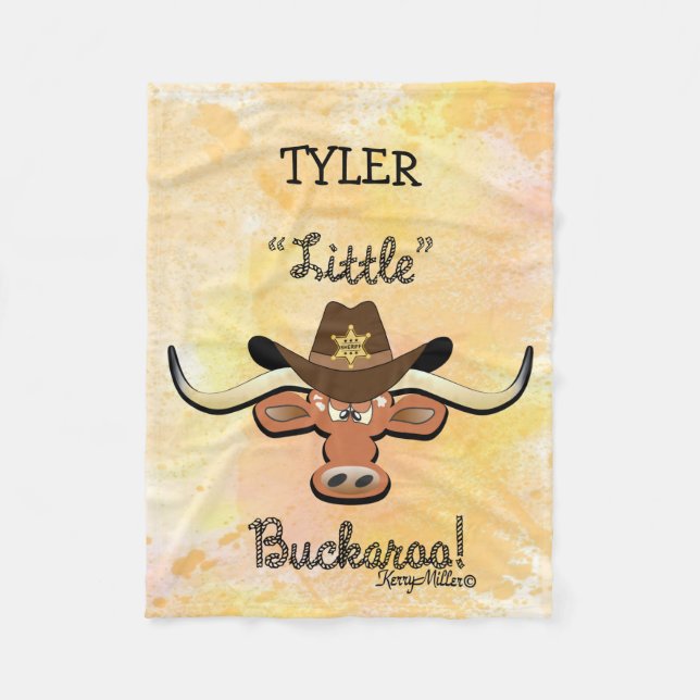 Little Buckaroo, Longhorn Steer Fleece Blanket (Vorderseite)