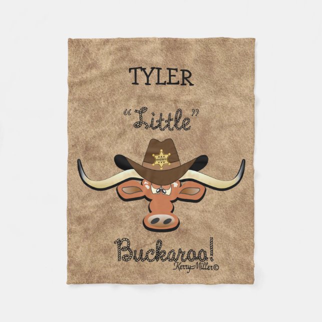 Little Buckaroo, Longhorn Steer Fleece Blanket (Vorderseite)
