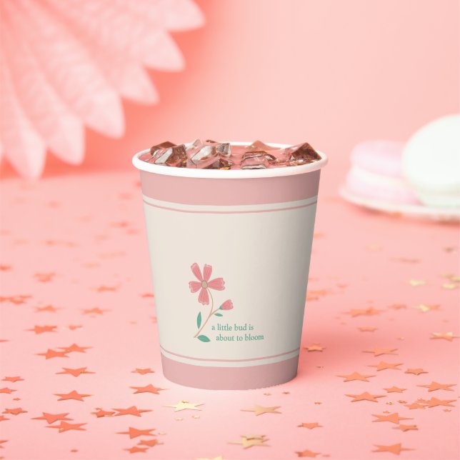 Little Bud Floral Hand Lettering Pappbecher (Insitu)