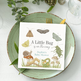 Little Bug Insects Mushroom Boy Baby Shower Serviette