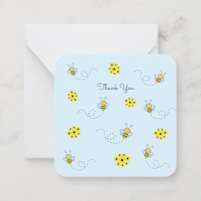 Little Bumble Bee Mini Danke Note Card Mitteilungskarte (Vorderseite)