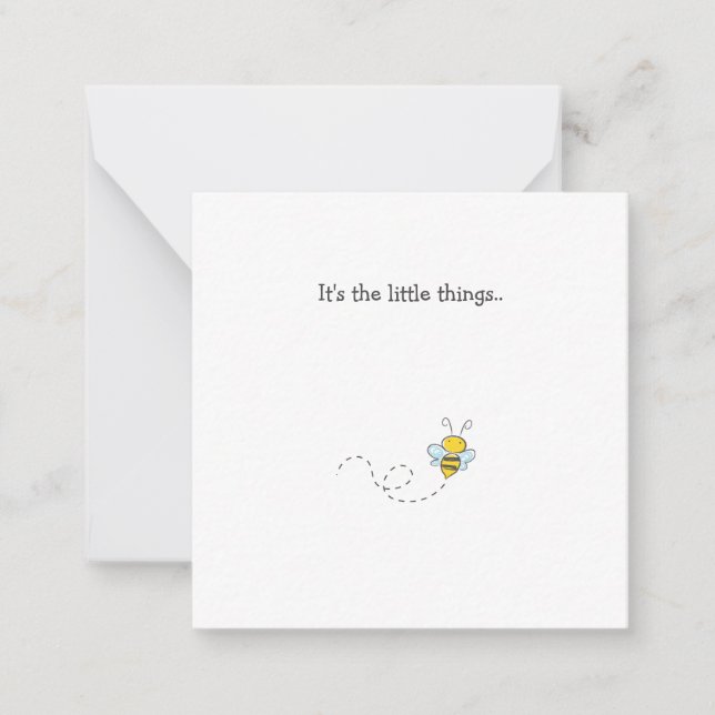 Little Bumble Bee Mini Danke Note Card Mitteilungskarte (Vorderseite)