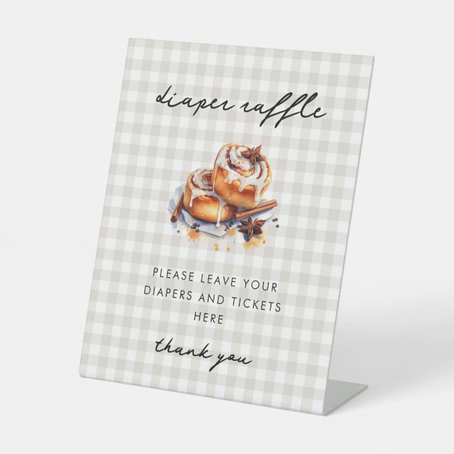 Little Bun in the Oven Baby Shower Diaper Raffle  Sockelschild (Vorderseite)