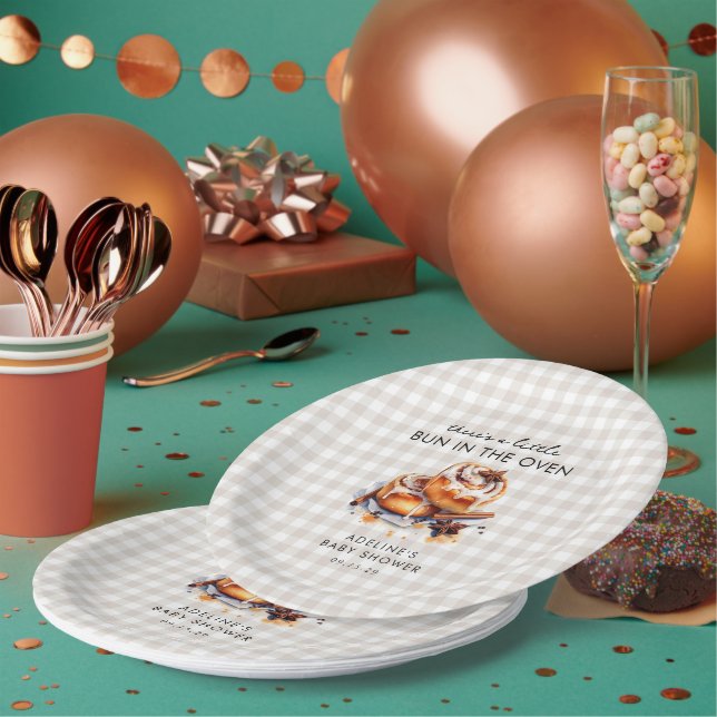 Little Bun in the Oven Baby Shower  Pappteller (Multi)