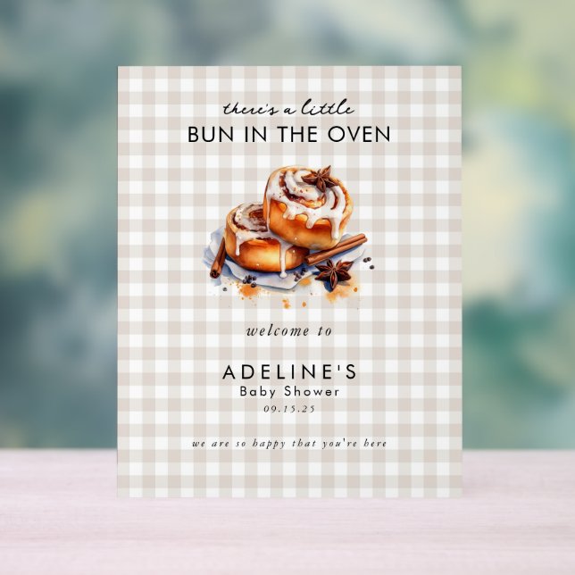 Little Bun in the Oven Baby Shower Welcome Sign  Acrylschild (Neutral)