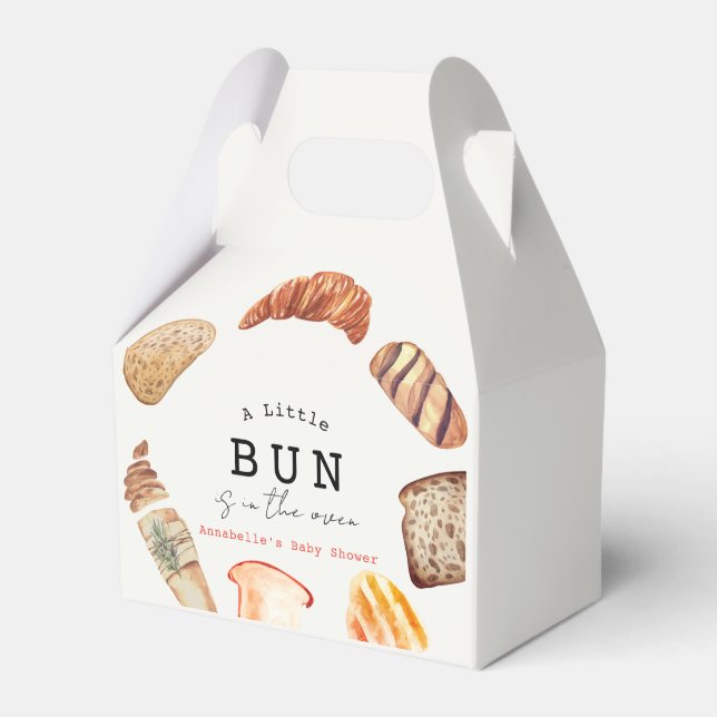 Little Bun in the Oven Bakery Pastries Baby Shower Geschenkschachtel (Vorderseite)
