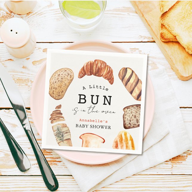 Little Bun in the Oven Bakery Pastries Baby Shower Serviette (Von Creator hochgeladen)