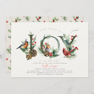 Little Bundle of Joy Birds Beige Babydusche Einladung