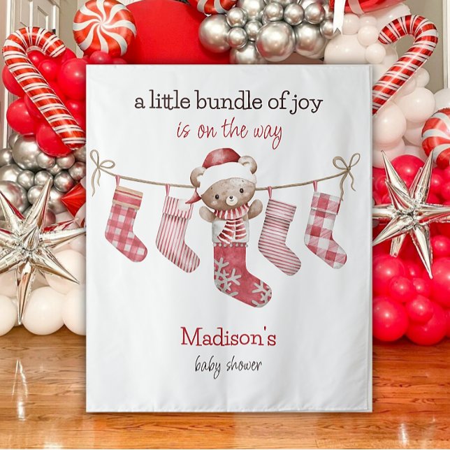 Little Bundle of Joy Winter Teddy Bear Wandteppich (Von Creator hochgeladen)