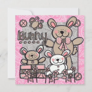 Little Bunnies Einladung zum Geburtstag