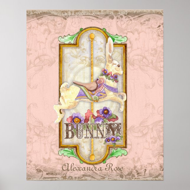 Little Bunny Baby Girl Circus Vintage Kunst Poster (Vorne)