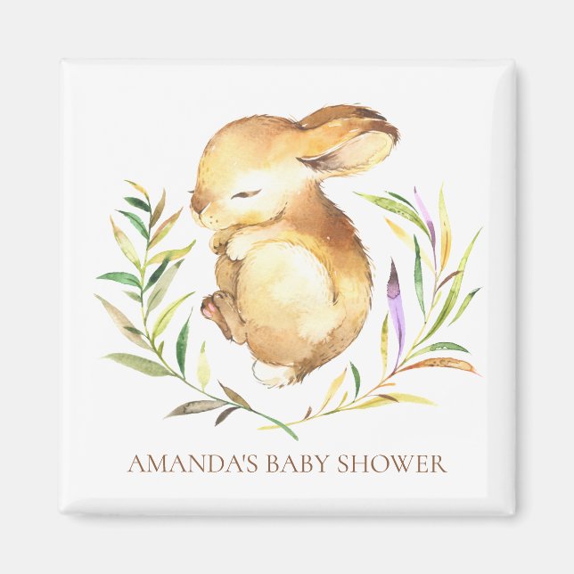 Little Bunny Baby Shower Favor Magnet (Vorne)