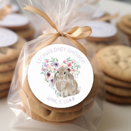 Little Bunny Baby Shower Liebe Herz Runder Aufkleber