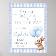 Little Bunny Blue Baby Dusche Begrüßungszeichen