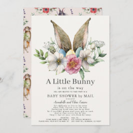 Little Bunny Ear Floral Pink Baby Dusche by Mail Einladung