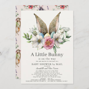 Little Bunny Ear Floral Pink Baby Dusche by Mail Einladung