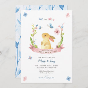 Little Bunny Gender Offenlegung Einladung, er oder Einladung