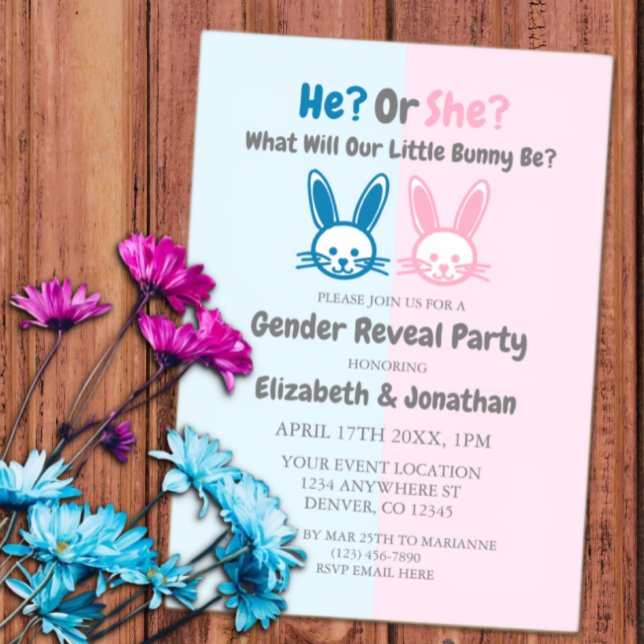 Little Bunny Gender Reveal Acryleinladungen (Von Creator hochgeladen)