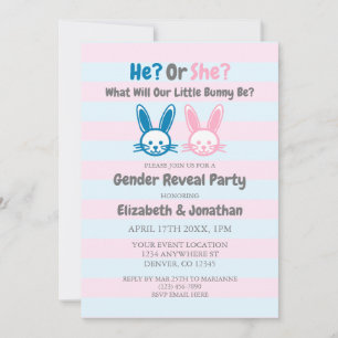 Little Bunny Gender Reveal Einladung