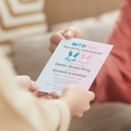 Little Bunny Gender Reveal Einladung