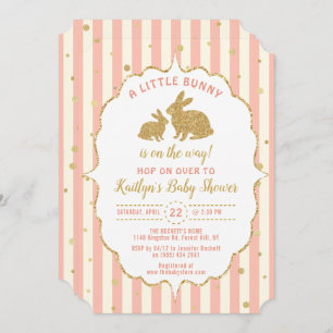 Little Bunny Girls Easter Baby Shower Einladung