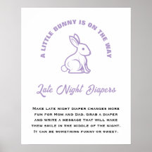 Little Bunny Oaster Baby Shower Spate Night Diaper
