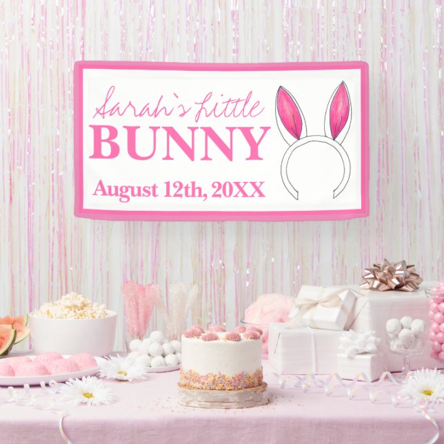 Little Bunny Pink Rabbit Oars Neue Babydusche Banner (Party)