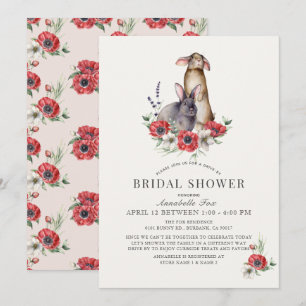 Little Bunny Red Anemone Drive-by-Brautparty Einladung