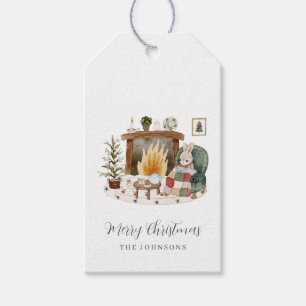 Little Bunny schnüffelte den Weihnachtsbaum am Kam Geschenkanhänger