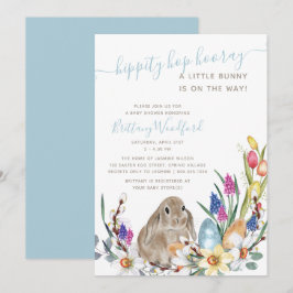 Little Bunny Spring Blume und Kaninchen Babydusche Einladung