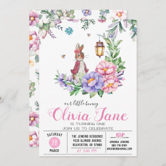 Little Bunny Spring Geburtstag Einladung