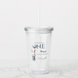 Little Bunny Turning One Blue Boys 1. Geburtstag Acryltrinkbecher