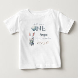 Little Bunny Turning One Blue Boys 1. Geburtstag Baby T-shirt