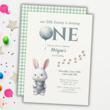 Little Bunny Turning One Blue Boys 1. Geburtstag
