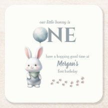 Little Bunny Turning One Blue Boys 1. Geburtstag