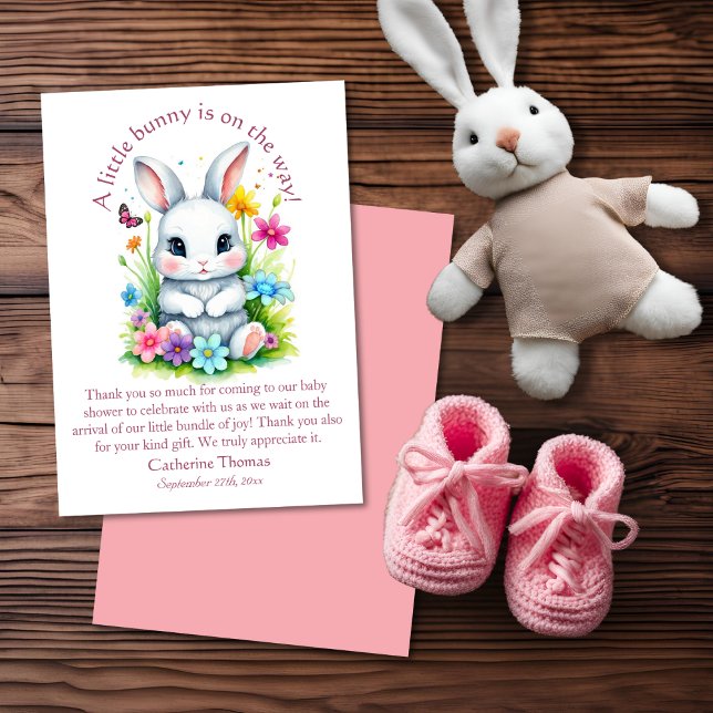 Little Bunny Wildblume Garden Easter Baby Dusche Dankeskarte (Von Creator hochgeladen)