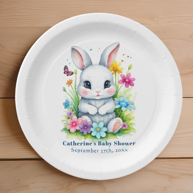 Little Bunny Wildblume Garden Easter Baby Dusche Pappteller (Von Creator hochgeladen)