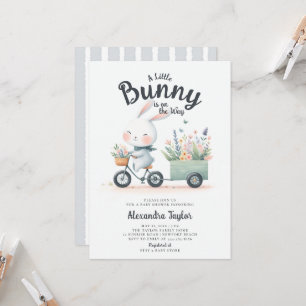 Little Bunny Wildblume Wagon Niedlich Baby Boy Dus Einladung