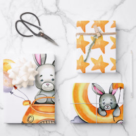 Little Bunny Wrapping Paper Sheets Geschenkpapier Set