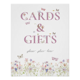 Little Butterfly 1. Geburtstagskarte und Geschenke Poster