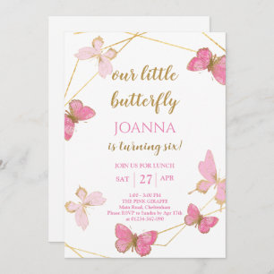 Little Butterfly Birthday Invite Einladung
