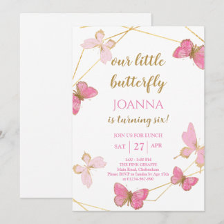 Little Butterfly Birthday Invite Einladung